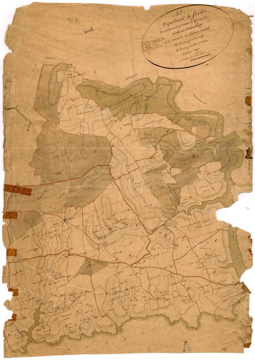 Cadastre de 1823. Tableau d'assemblage (A.D. Finistère, 3P101)